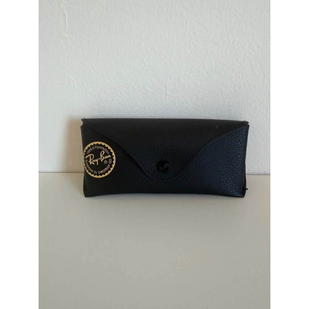 Ray-Ban Black Leather Sunglasses Case Snap Closure Eyewear Protector Accessory